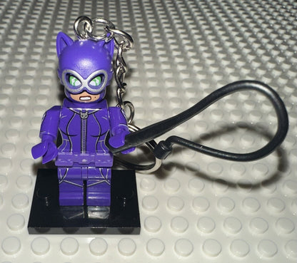 Cat woman Purple Bricks keyring super heroes DC Gift Comic Inc Gift Bag