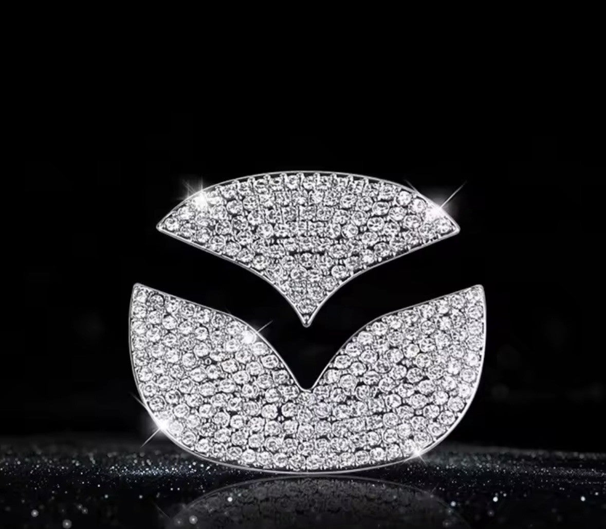 Car For Mazda Rhinestone Steering Wheel Center Emblem Trim Diamond Sticker Logo