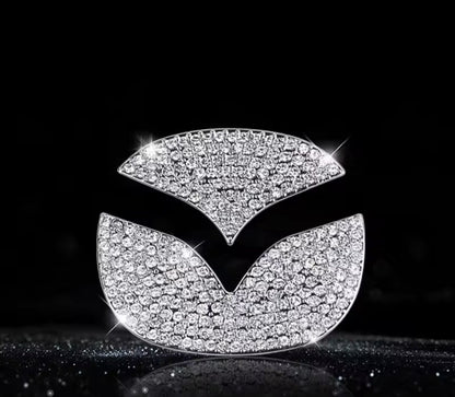 Car For Mazda Rhinestone Steering Wheel Center Emblem Trim Diamond Sticker Logo