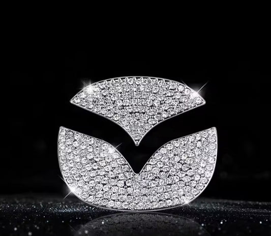 Car For Mazda Rhinestone Steering Wheel Center Emblem Trim Diamond Sticker Logo