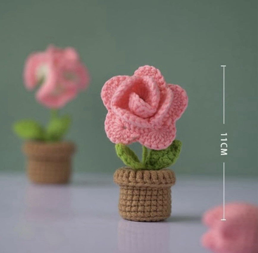 Crochet Flower Set 6 Pink Starter Kit Knitting Inc Instructions Christmas Gift