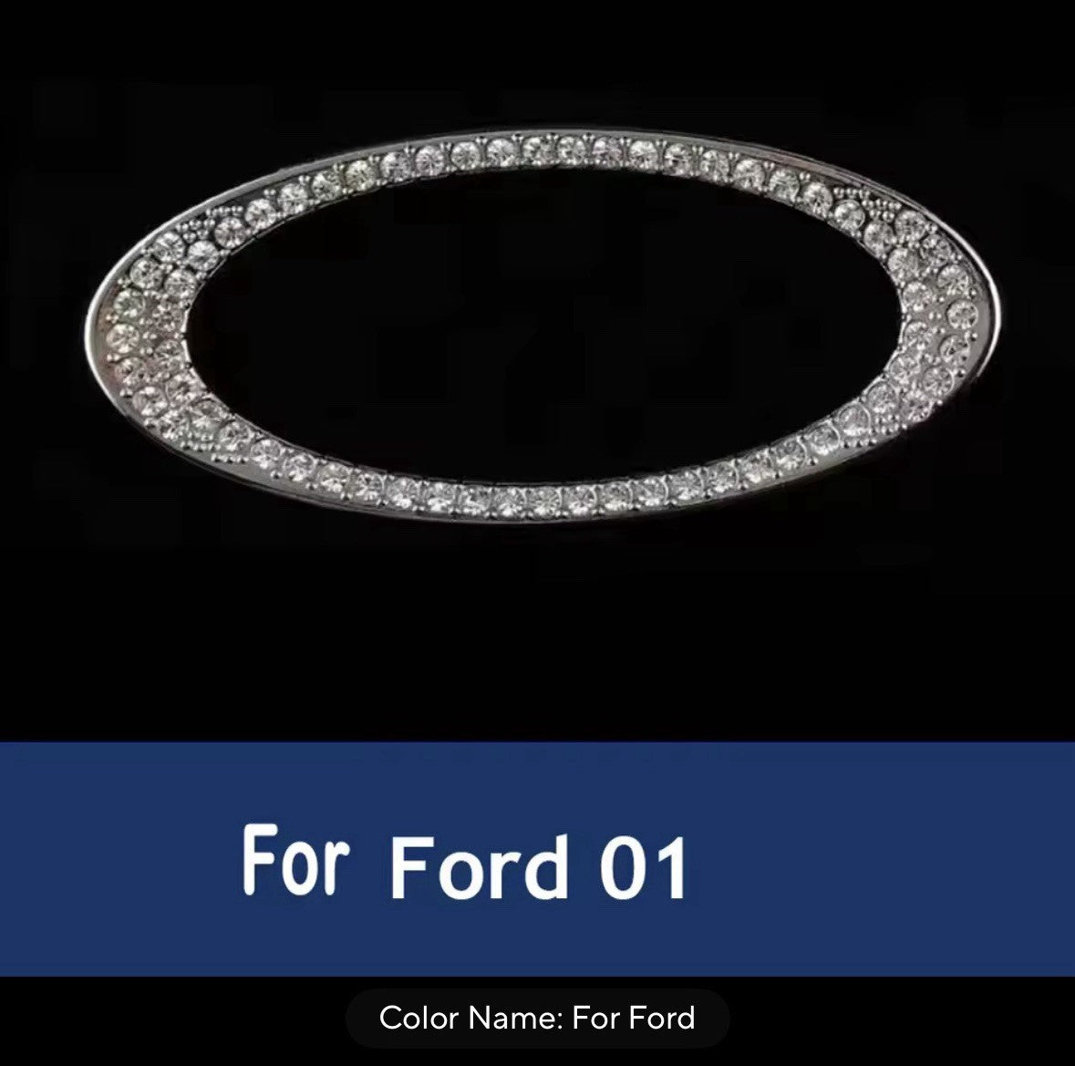 Car Ford Rhinestone Steering Wheel Center Emblem Trim Diamond Sticker Logo