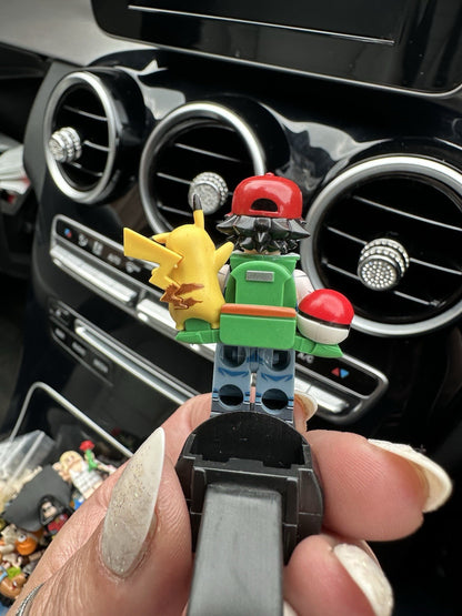Pokemon Car Air Freshener Pikachu Ash Figure Mini Clip Vent Scent