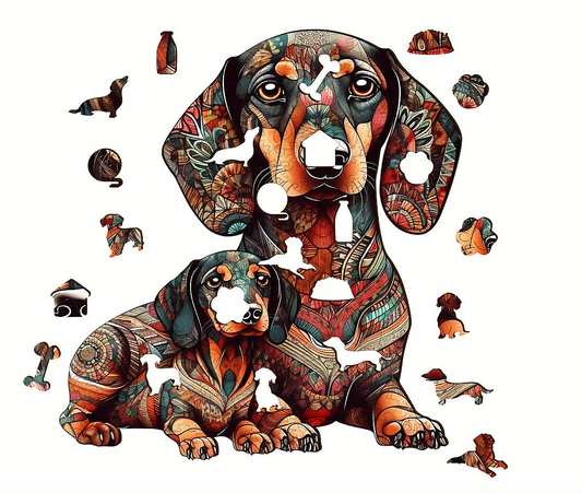 Jigsaw Wooden Sausage Dog Cat Puzzle Gift Xmas Hobby Horse Chihuahua Puppy 30cm