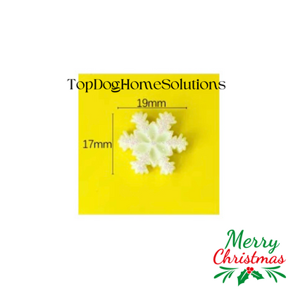 5 SNOWFLAKE CHRISTMAS GLITTER IRIDESCENT WHITE CARD RESIN EMBELLISHMENT CRAFTS
