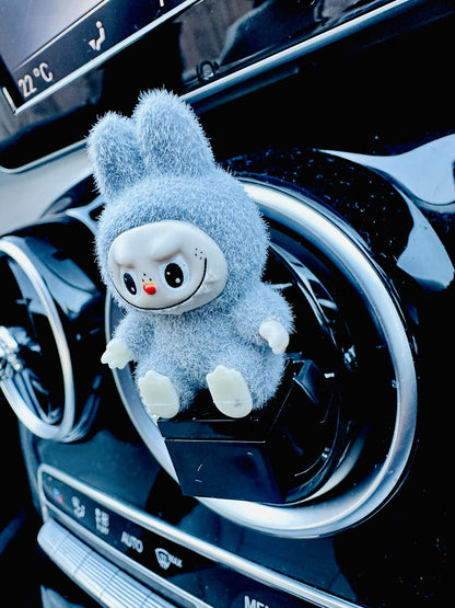 3D Monster Labububu Air Freshener Mini Figure flock Car Clip Vent Scent  Gift