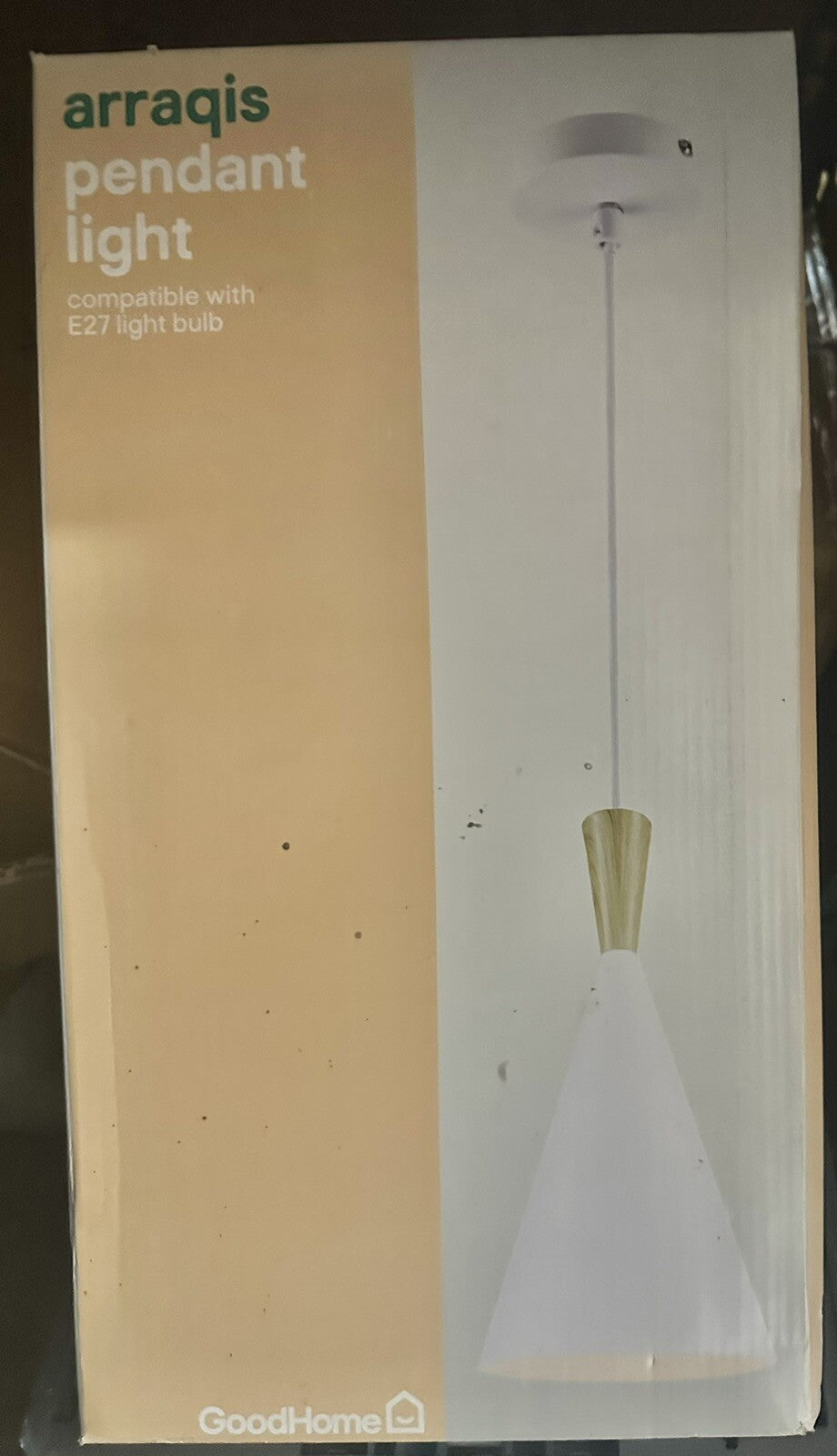 B & Q Pendant Ceiling Light Shade Matt White Wood Arraqis Modern Lamp Good Home