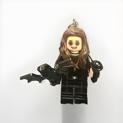 Rock Music Ozzy Osbourne Minifigure Keyring Bat Black Mini Figure Rock Band