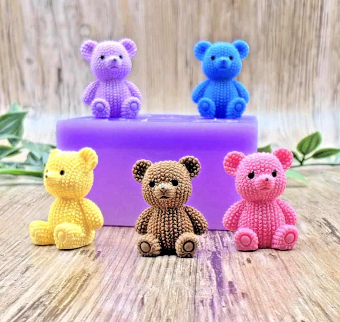 Mini Sitting Teddy Bear Figure Care Pink Brown Gift Love Cute Girlfriend Love