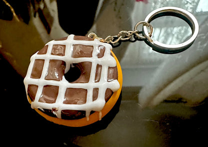3D Donut Keyring Food Sweet Gift Cute Pink Chocolate sprinkles Car Key Chain