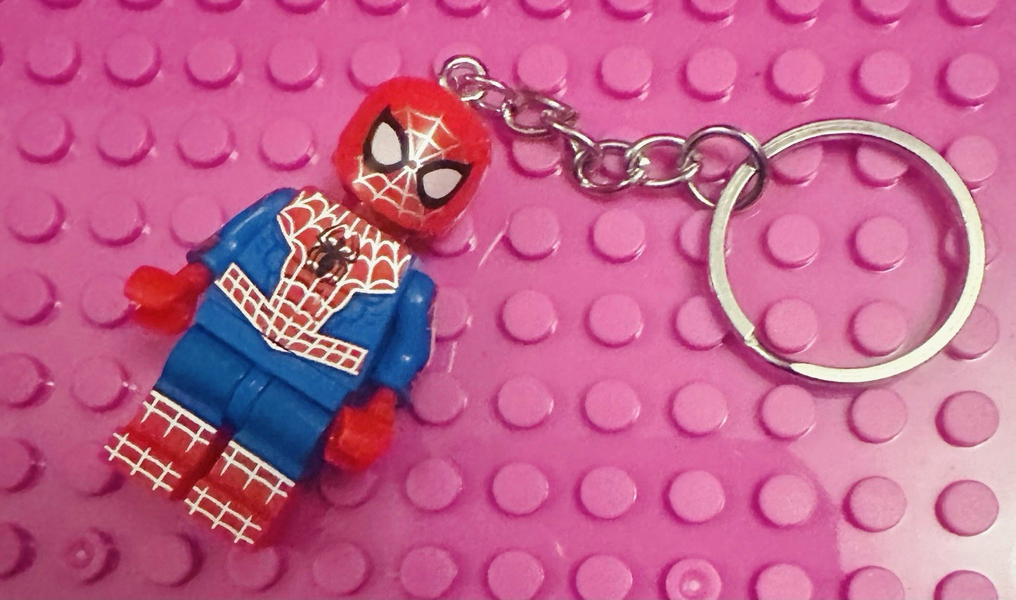 SPIDER-MAN KEYRING MARVEL BLUE & RED FIGURE CAR KEYS SUPERHERO INC GIFT BAG