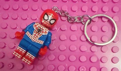 SPIDER-MAN KEYRING MARVEL BLUE & RED FIGURE CAR KEYS SUPERHERO INC GIFT BAG