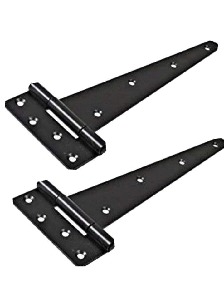Pair Black Tee T Hinge 4" 100 mm metal Small Gate Shed Rabbit Hutch Cage Shed