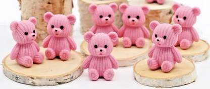 Mini Sitting Teddy Bear Figure Care Pink Brown Gift Love Cute Girlfriend Love