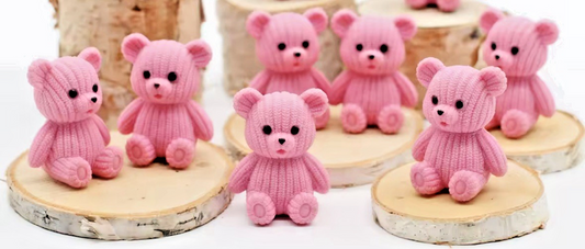 Mini Sitting Teddy Bear Figure Care Pink Brown Gift Love Cute Girlfriend Love