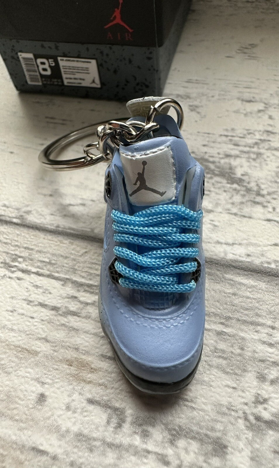 Mini Nike Jordan 4 3D Trainer sneaker Keyring Blue shoe Car Key No Gift Box