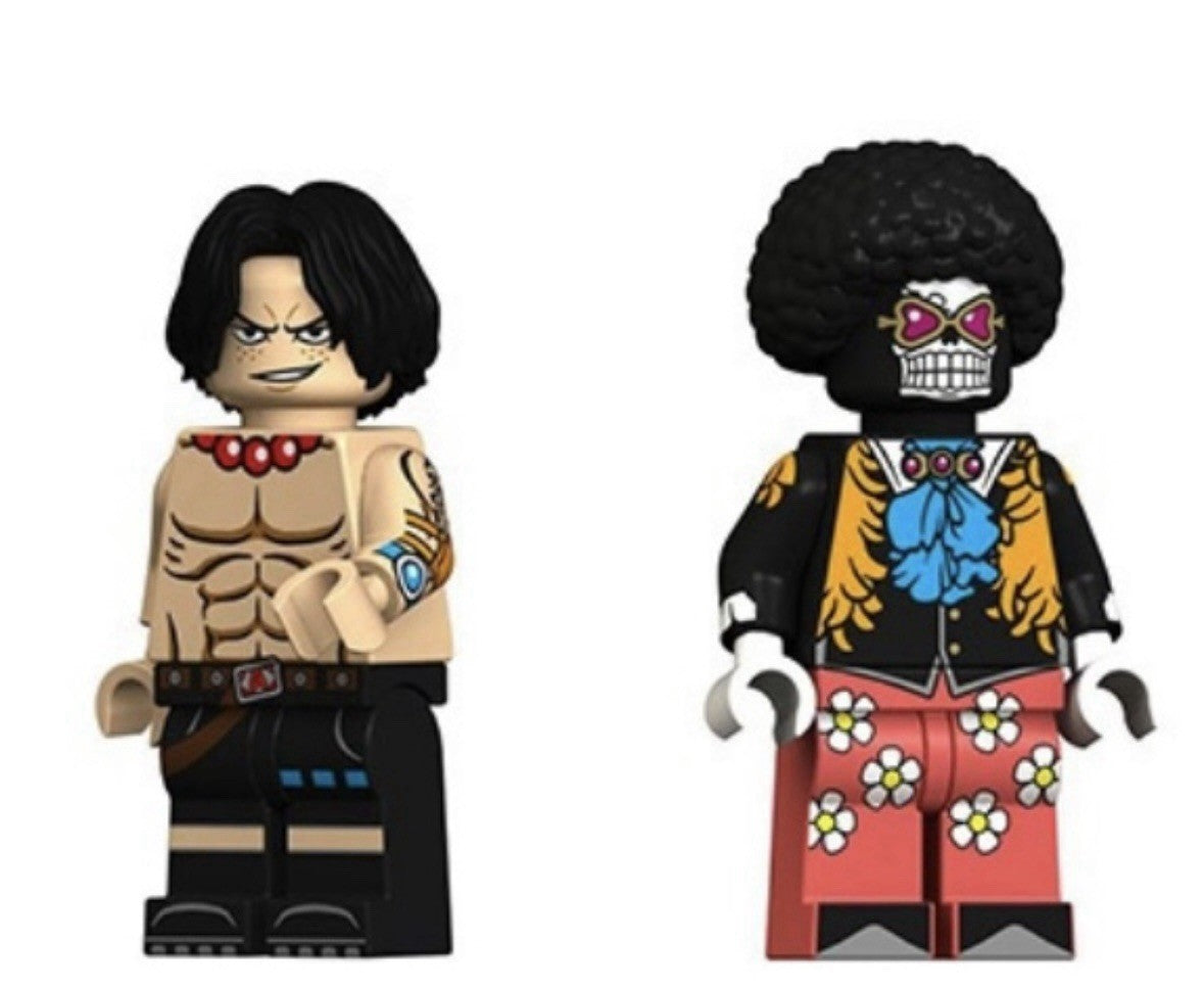 One Piece Luffy Ace Nami Sanji Broke Robin Franky 15 Pcs Minifigures Toy Brick