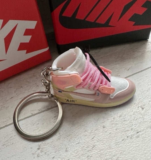 Mini Nike Jordan 3D Trainer sneaker Keyring Keychain Pink White shoe Gift Box