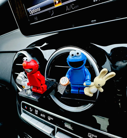Cookie Monster Elmo Car Air Freshener Mini Figure Clip Vent Scent Gift Sesame St