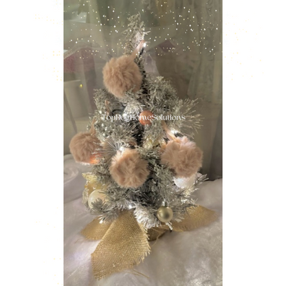 Pink Christmas Tree Baubles Fluffy  Pom Pom Hanging Decorations Snowball 8cm