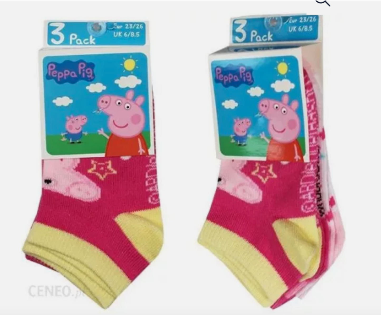 3 Kids Peppa Pig Socks 6 8 9 11 12 trainer invisible secret socks Pk 3 Girl Boy