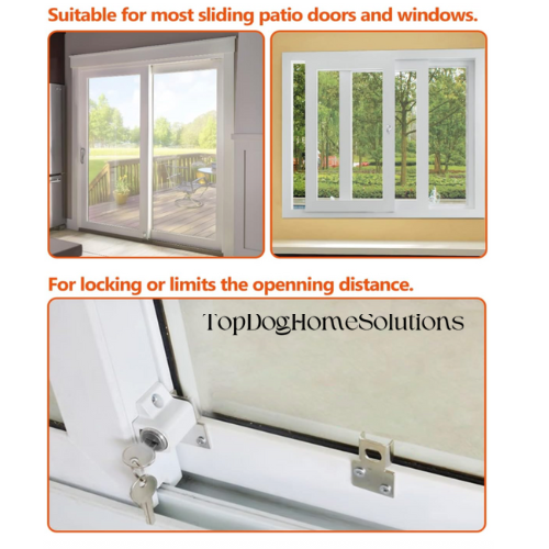 Sliding Patio Door Lock Security Dead Bolt Push Key Locking UPVC Metal Windows