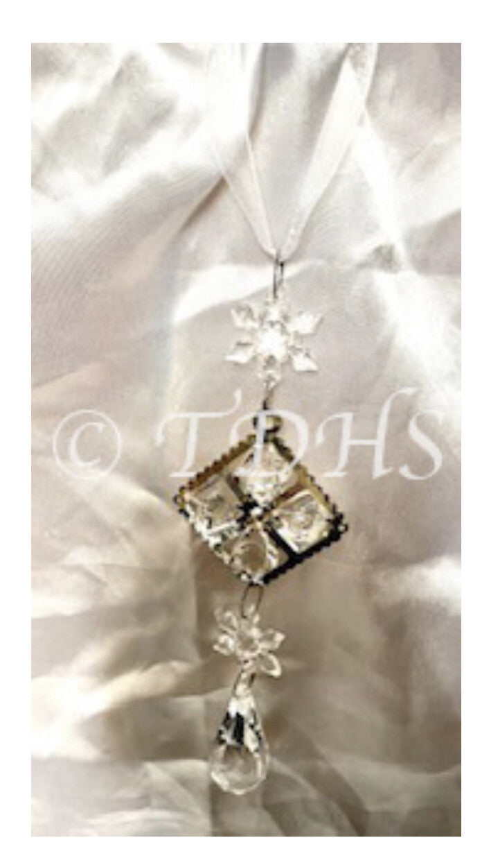 Silver Crystal Hanging home Decoration bell star Hearts diamond Acrylic Ribbon
