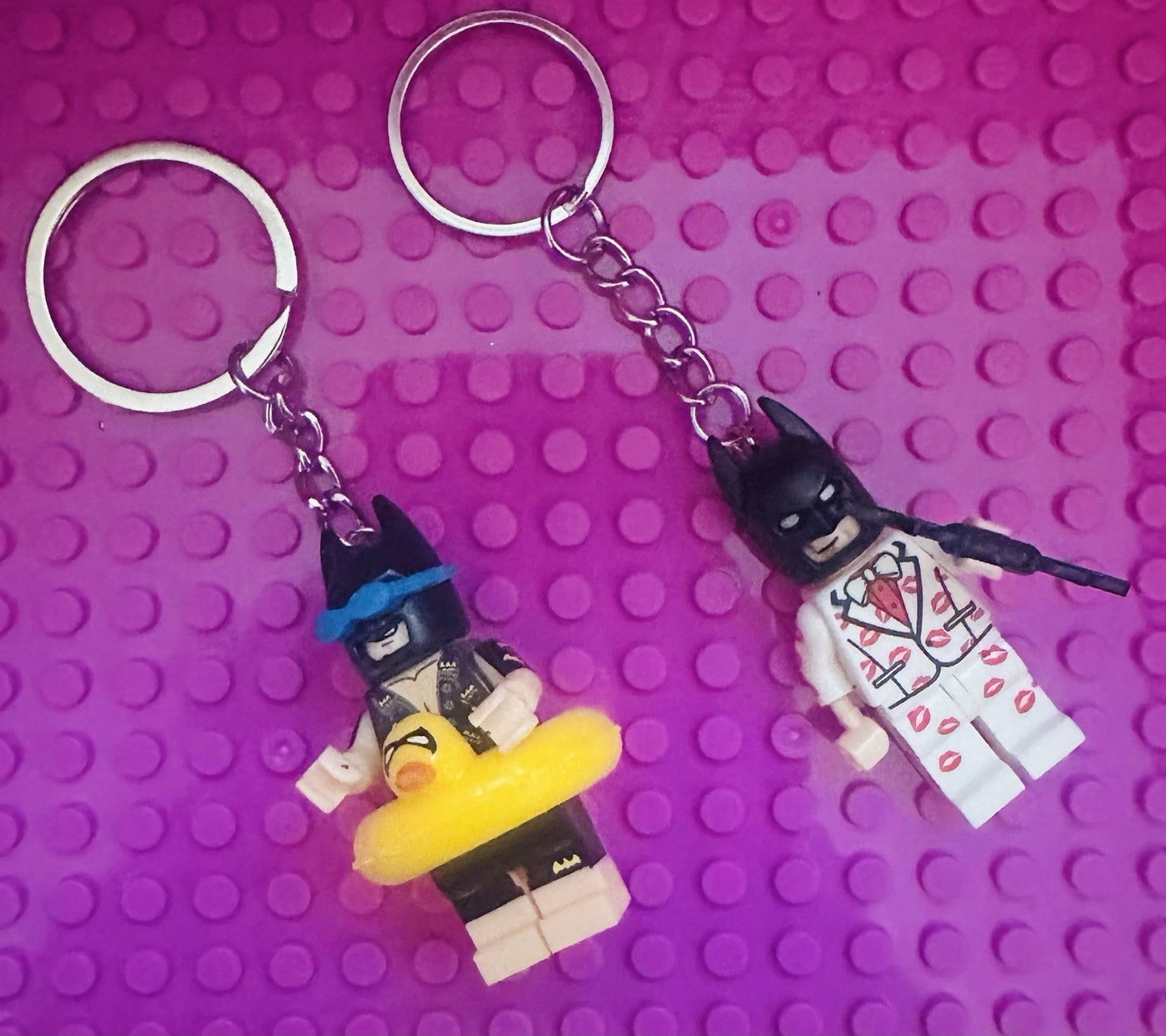 Holiday Duck Batman Figure Keyring Mini Pink Fairy Blue Keychain Gift