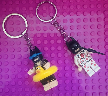 Holiday Duck Batman Figure Keyring Mini Pink Fairy Blue Keychain Gift