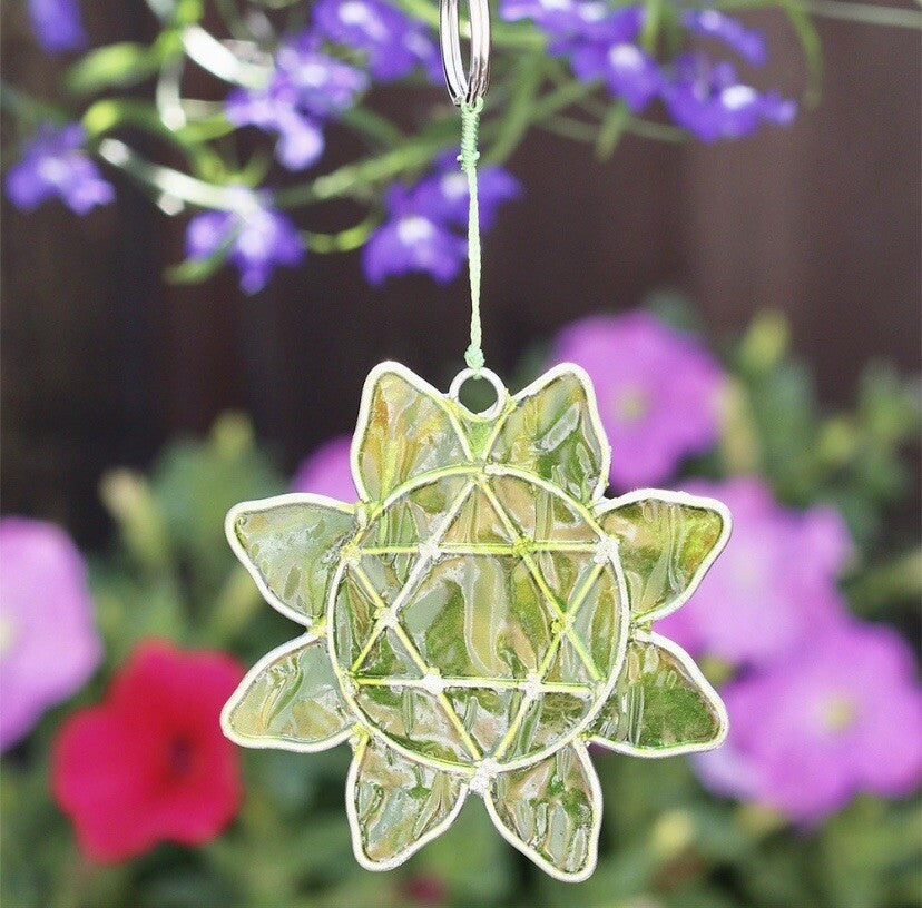 Sun catcher 7 Chakra spiritual sacral third eye hanging Handmade Colour Glass 