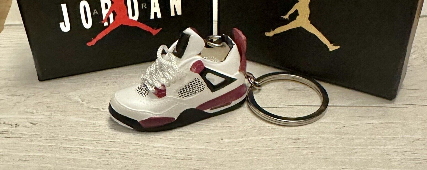 Mini Nike Jordan 4 3D Trainer sneaker Keyring Bordeaux Wine Shoe No Box