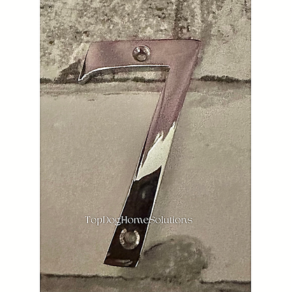Large Polished Chrome Door Numbers House Flat Shop 3" 75mm Letters Inc Screws