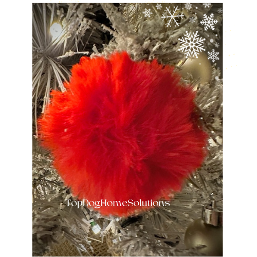 Christmas Furry Red Pom Pom Decorations Tree Hanging Rudolph Nose Bauble Ball