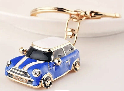 Mini Cooper Car Keyring Key Chain Gift Blue/Red/Black/Wine Rhinestone Metal Gift