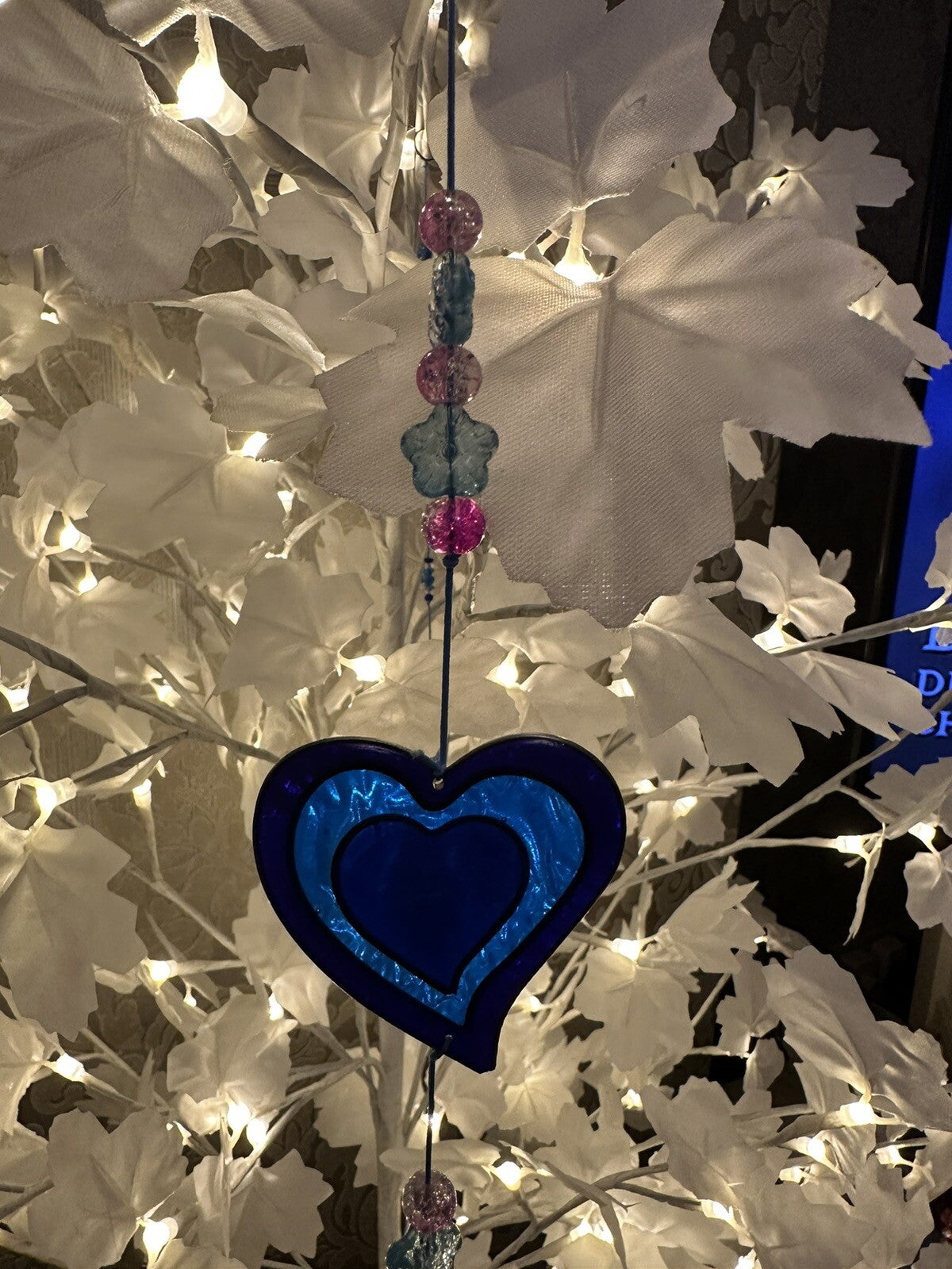 Blue Heart Suncatcher heart Window Decoration Garden Sun Catcher Hanging