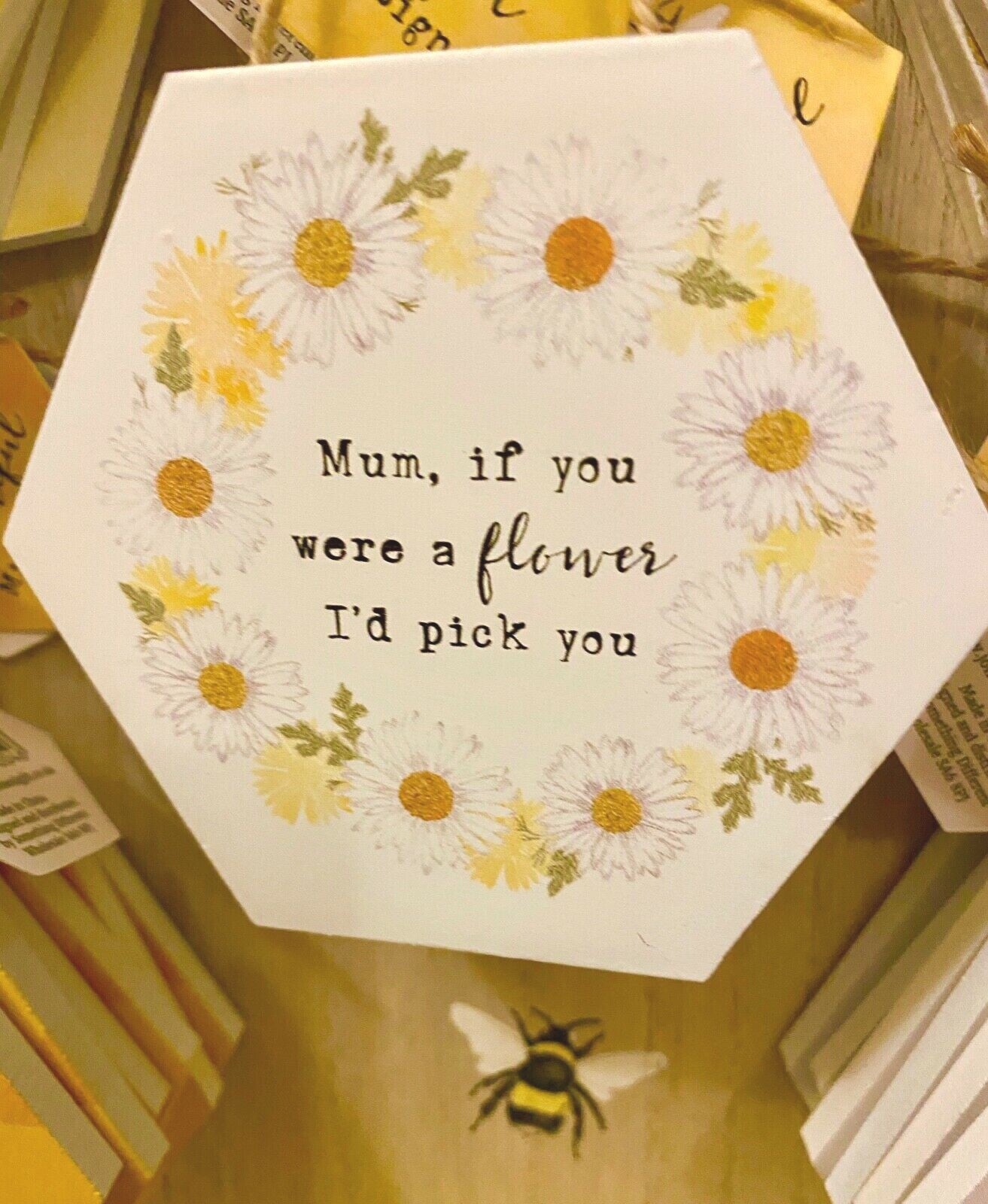 Queen Bee - eutiful wood hanging Wall signs gift Teacher Mum to be Plaque