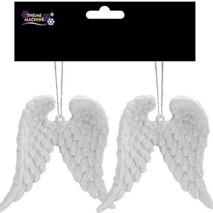 Angel Wings Christmas Silver White Glitter  Hanging Tree Decoration Spiritual
