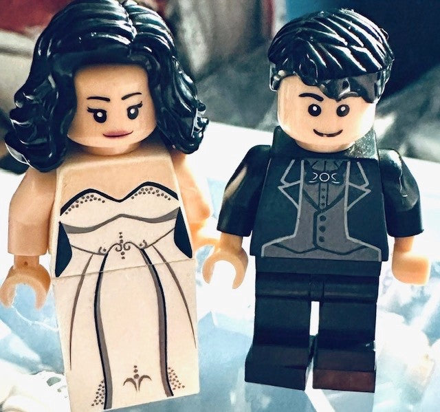Bride & Groom Wedding Figure couple mini blocks Cake Topper MR & MR MRS & MRS