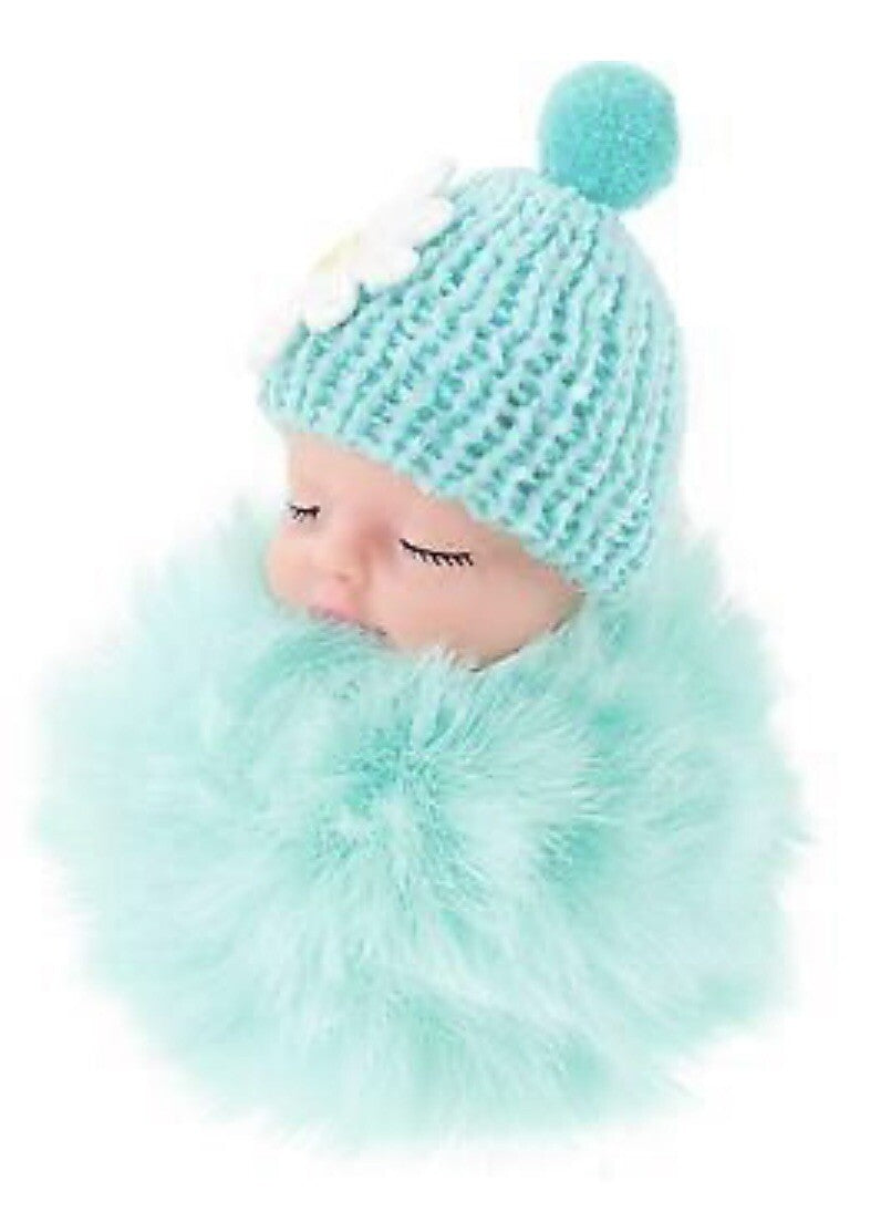 Baby Mama Keyring Pom Pom Car Key chain Bag Charm Doll Blue Pink Red Xmas Gift