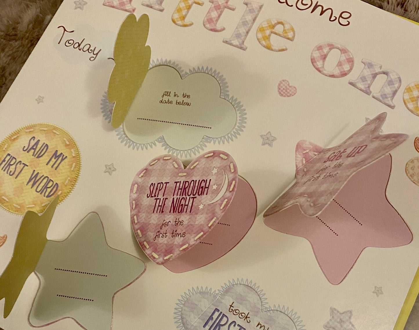 Baby Boy Girl Card Newborn Unisex Quality Welcome Little One milestone open door