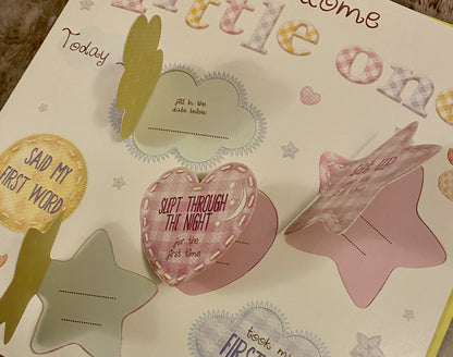 Baby Boy Girl Card Newborn Unisex Quality Welcome Little One milestone open door