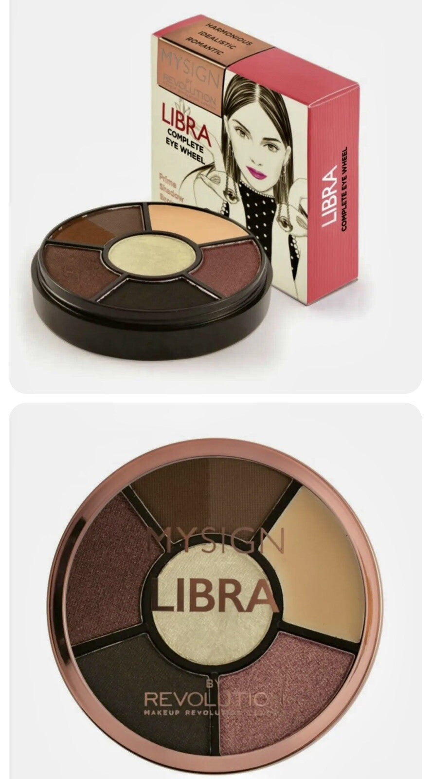 Revolution Browns Copper Reds Neutral Eyeshadow Brow Palette Makeup Travel Libra