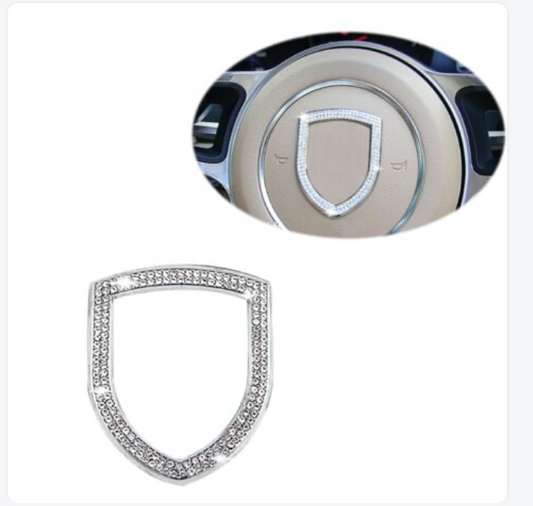 Car Porsche Rhinestone Steering Wheel Center Emblem crystal Diamond Sticker Logo