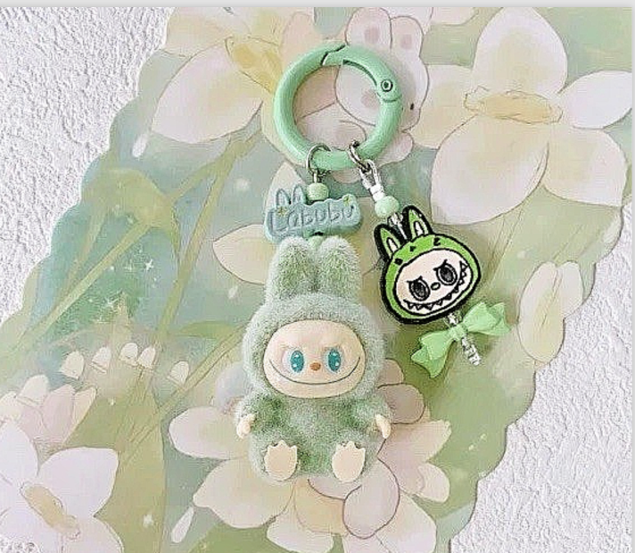 Handmade keyring La + bu bu Heart Charm Monster Pendant Kawaii Doll Keychain Bag