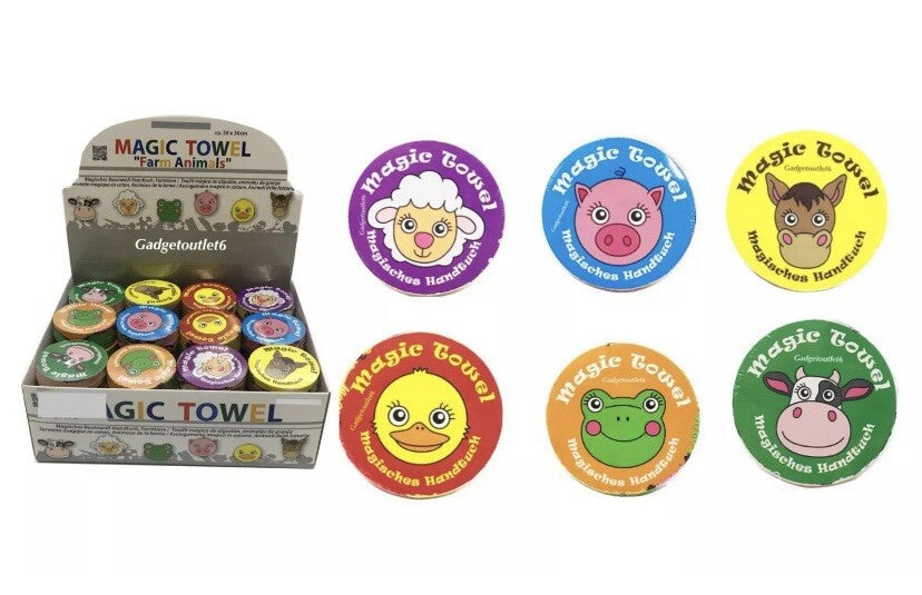 CHRISTMAS KIDS FARM ANIMALS MAGIC FLANNEL TOWEL FACE CLOTH BATH PIG SHEEP COW
