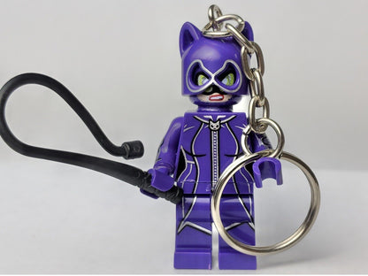 Cat woman Purple Bricks keyring super heroes DC Gift Comic Inc Gift Bag