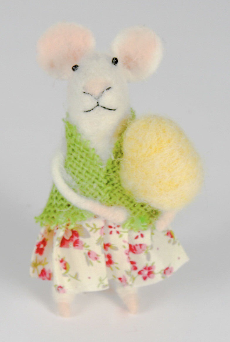 Felt Easter Egg Lady Mouse Hanging Decoration Spring Dress Jacket Gift Present