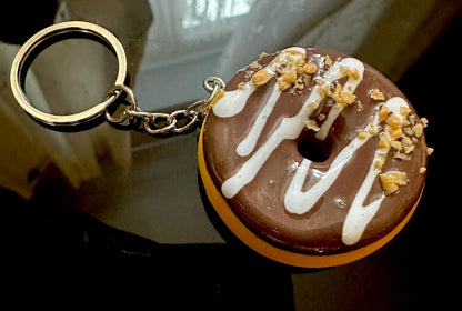 3D Donut Keyring Food Sweet Gift Cute Pink Chocolate sprinkles Car Key Chain