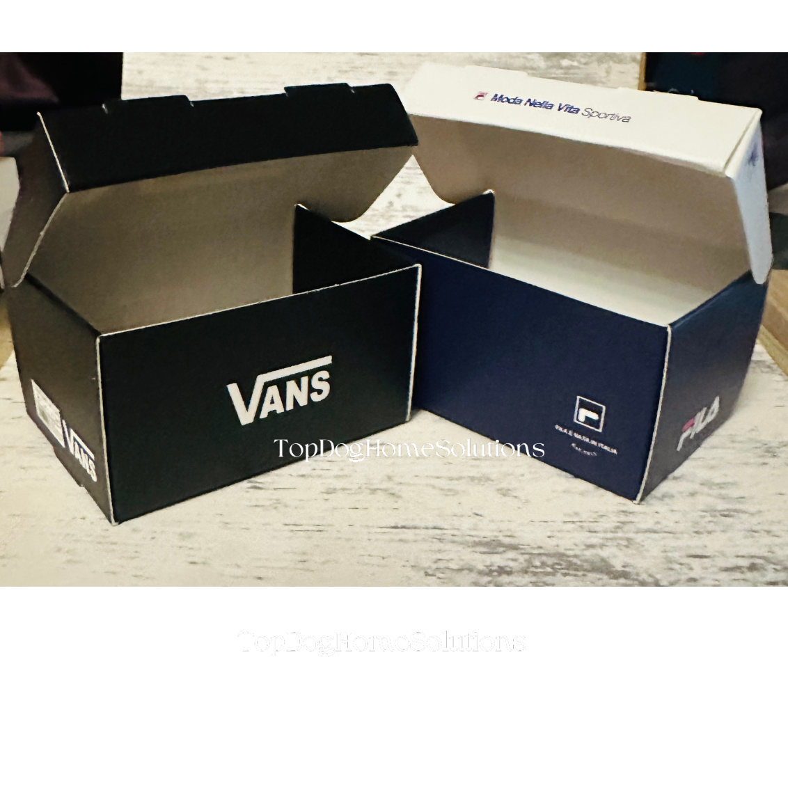 Vans & Fila Mini Trainer Sneaker Shoe Box Gift Sports Football Black White Blue