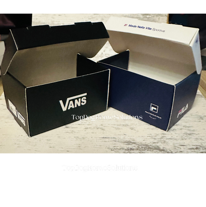 Vans & Fila Mini Trainer Sneaker Shoe Box Gift Sports Football Black White Blue